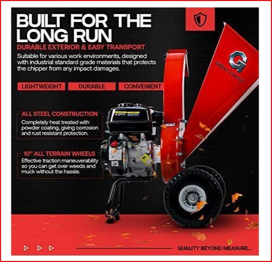 G GUO054 Mini Wood Chipper and Shredder 7HP 212CC Gas Engine 3" Max Branch Diameter New