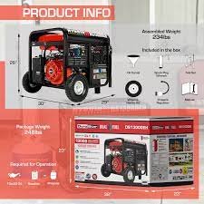 DuroMax / DuroStar DS13000EH 10500W/13000W Electric Start Dual Fuel Generator New (Red Version of XP13000EH)
